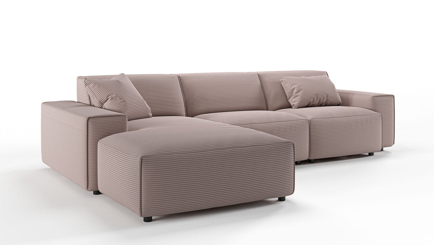 KAWOLA Sofa RANI Ecksofa Cord rosa