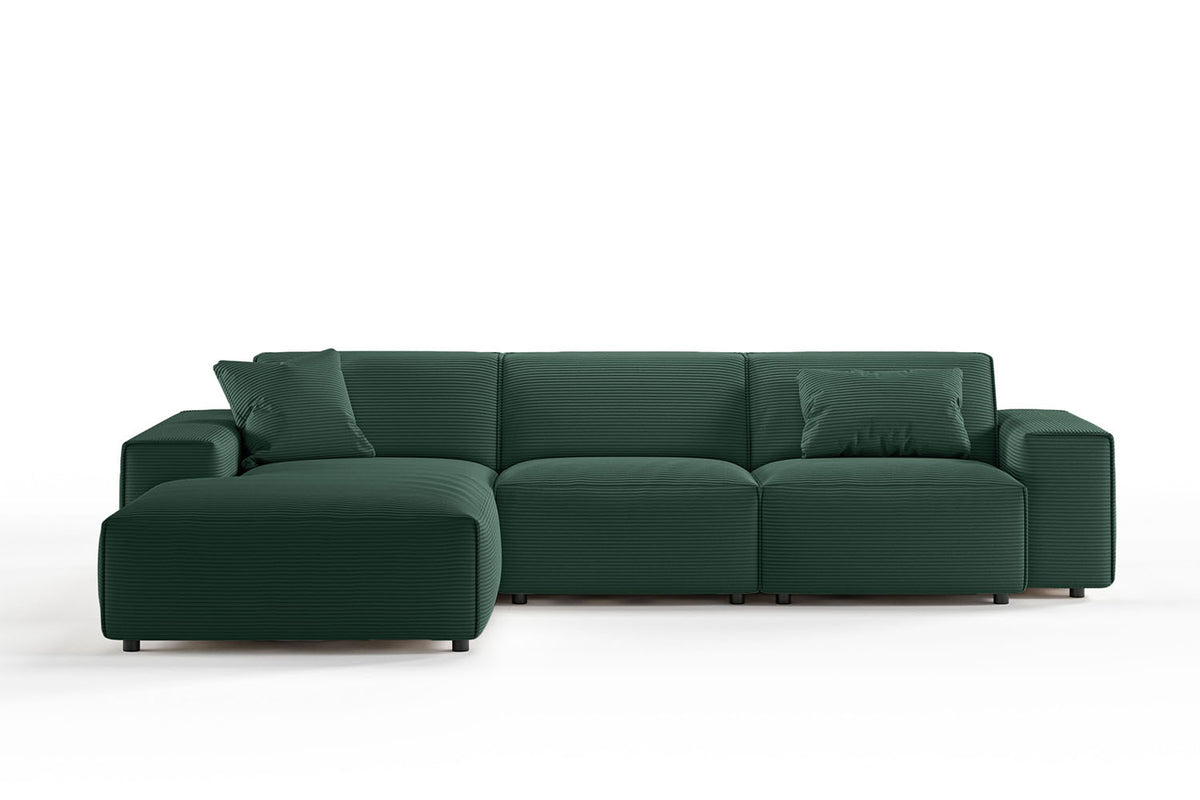 KAWOLA Sofa RANI Ecksofa Cord smaragd
