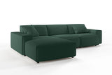 KAWOLA Sofa RANI Ecksofa Cord smaragd
