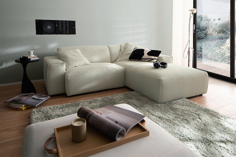 KAWOLA Sofa RANI Ecksofa Feincord beige, Rechts