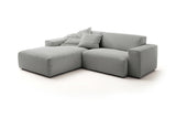 KAWOLA Sofa RANI Ecksofa Feincord grau