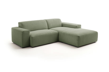 KAWOLA Sofa RANI Ecksofa Feincord olivgrün