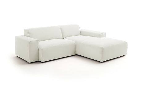 KAWOLA Sofa RANI Ecksofa Feincord weiß
