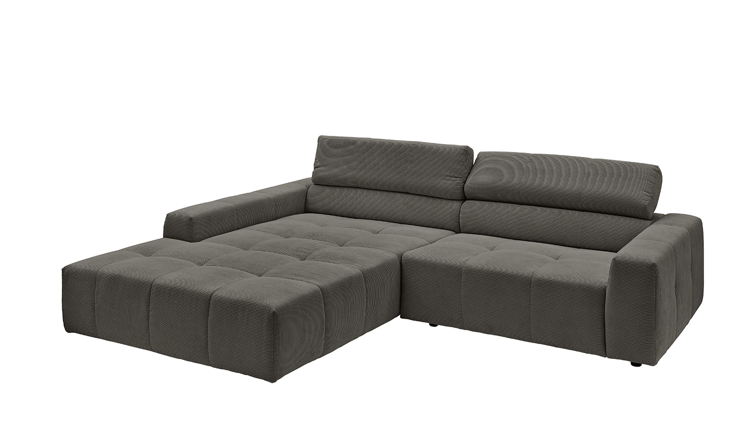 KAWOLA Sofa RENO Ecksofa Feincord anthrazit