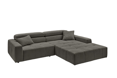 KAWOLA Sofa RENO Ecksofa Feincord anthrazit