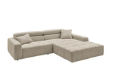 KAWOLA Sofa RENO Ecksofa Feincord beige