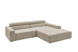 KAWOLA Sofa RENO Ecksofa Feincord beige