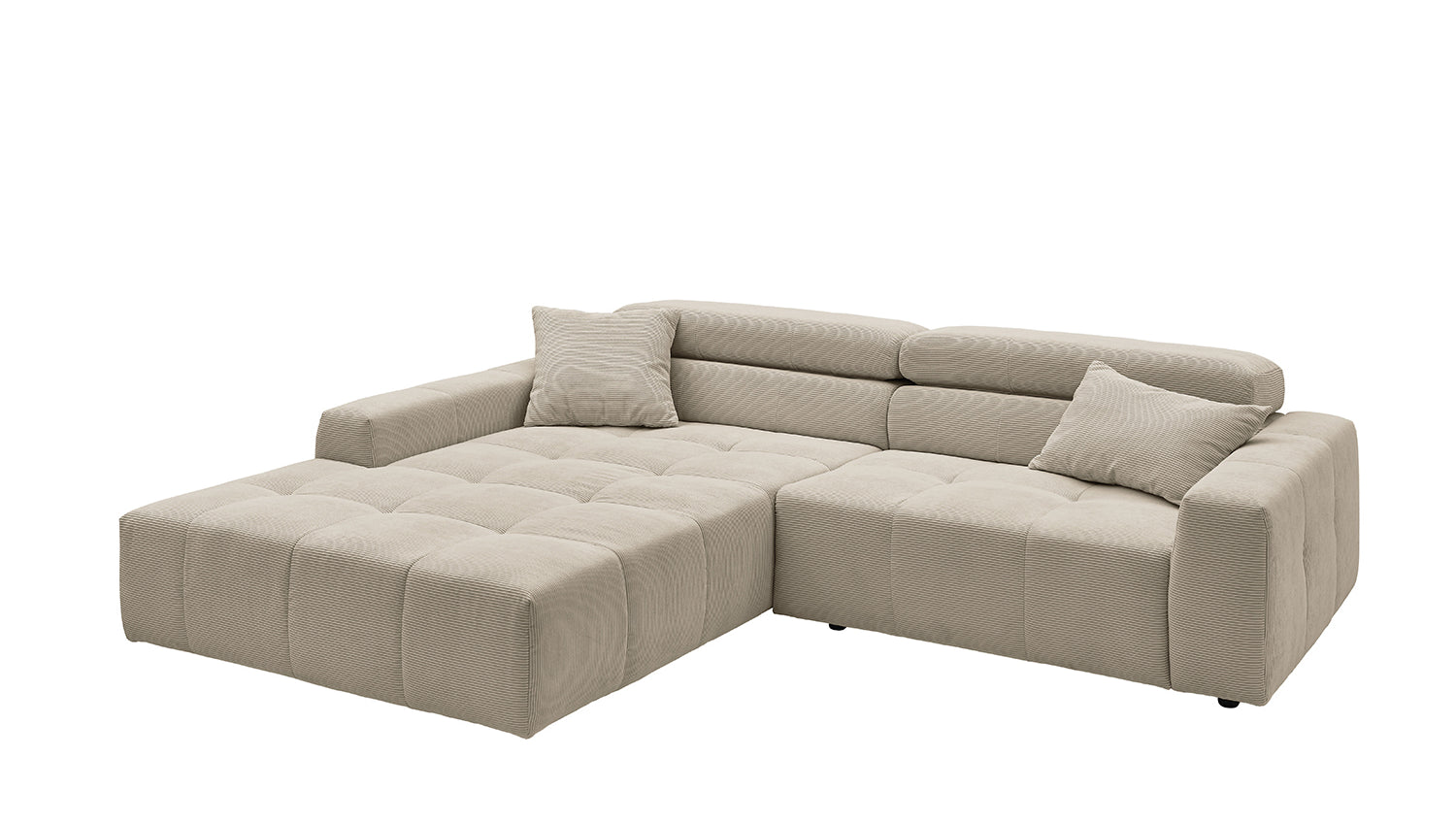 KAWOLA Sofa RENO Ecksofa Feincord beige