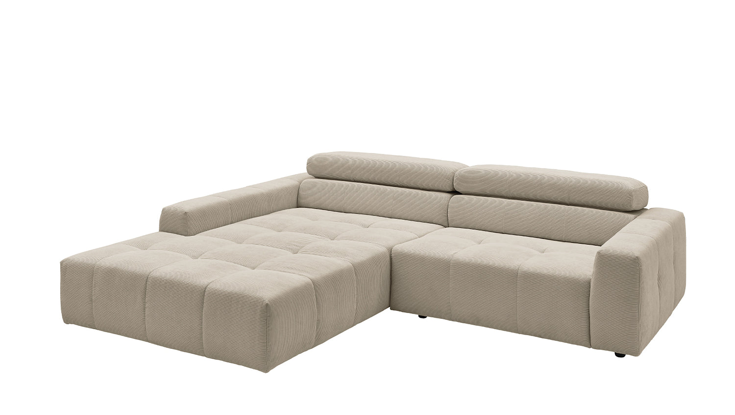 KAWOLA Sofa RENO Ecksofa Feincord beige