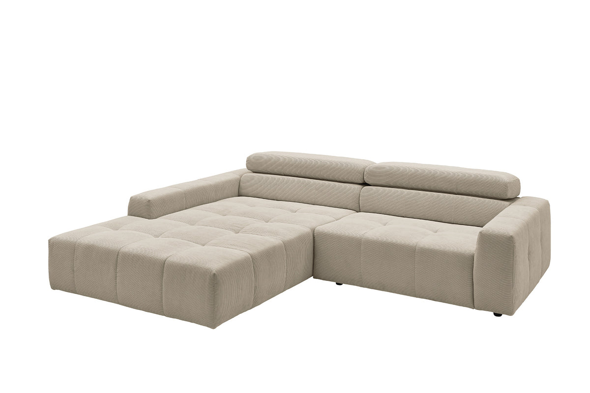KAWOLA Sofa RENO Ecksofa Feincord beige