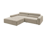 KAWOLA Sofa RENO Ecksofa Feincord beige