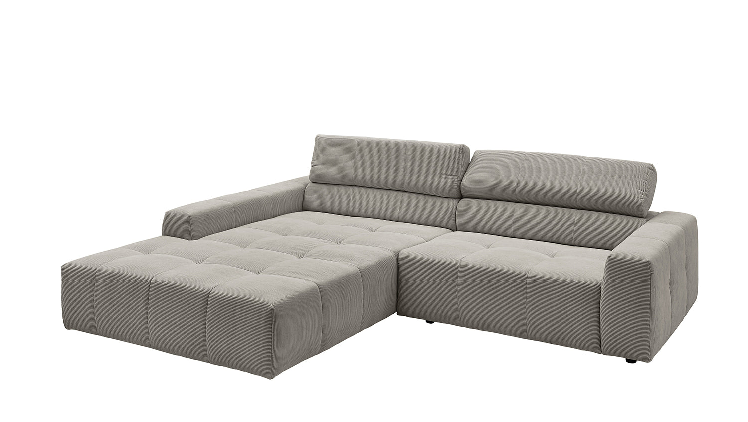 KAWOLA Sofa RENO Ecksofa Feincord grau