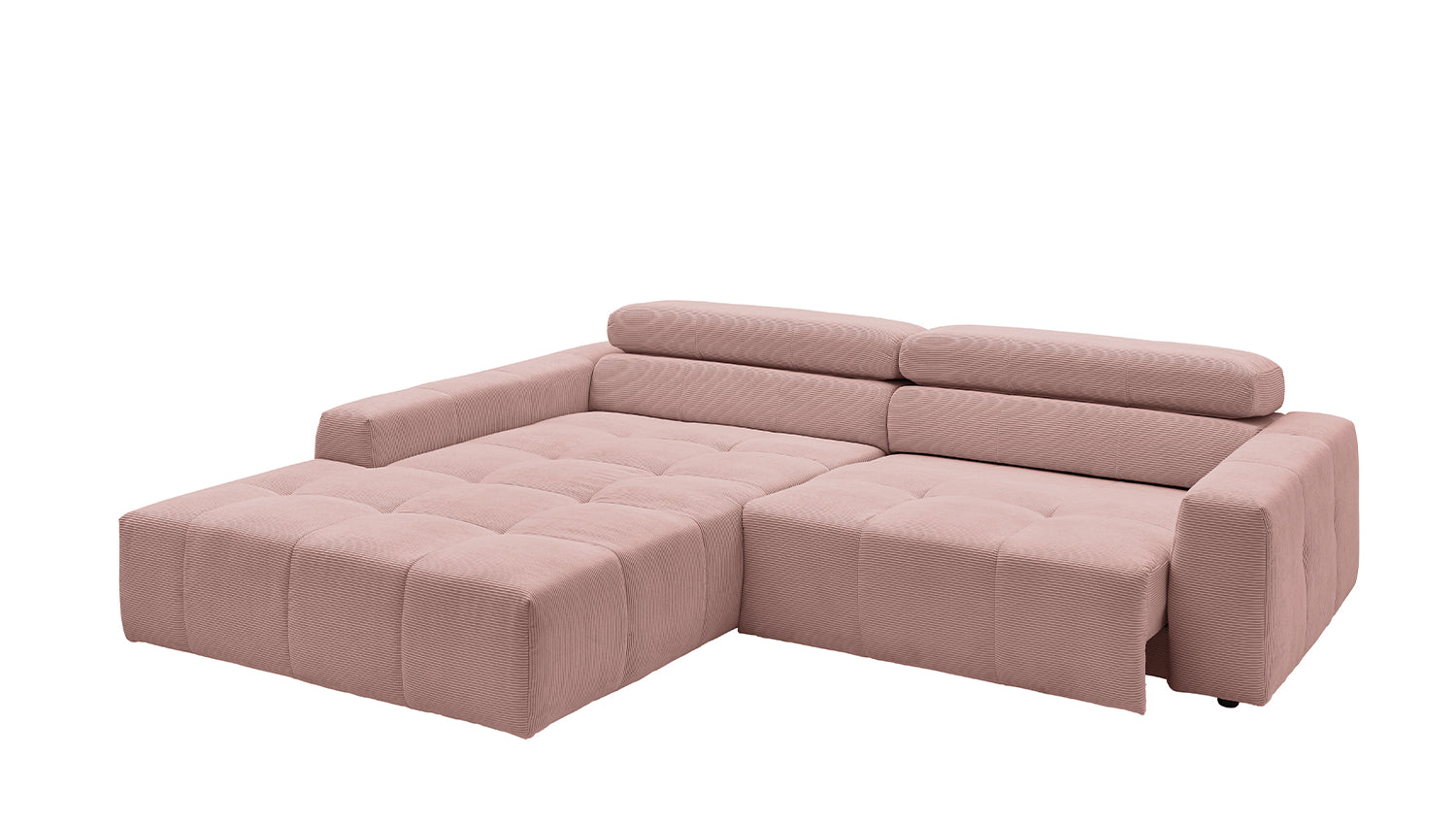KAWOLA Sofa RENO Ecksofa Feincord rosa