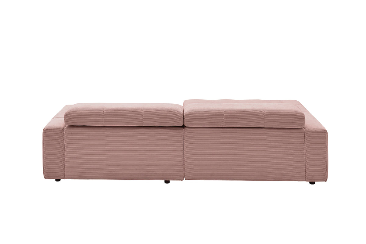 KAWOLA Sofa RENO Ecksofa Feincord rosa