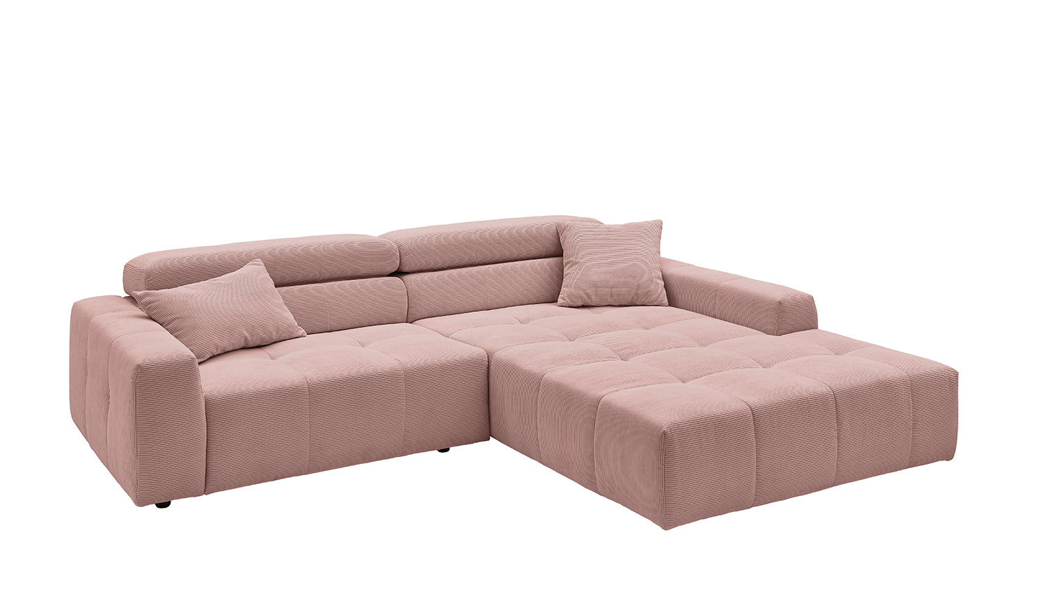 KAWOLA Sofa RENO Ecksofa Feincord rosa