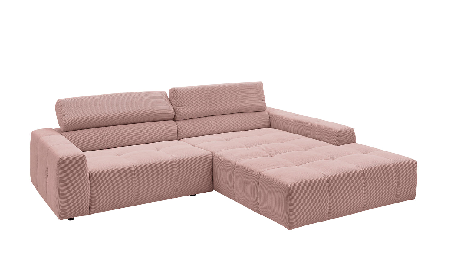 KAWOLA Sofa RENO Ecksofa Feincord rosa