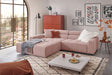 KAWOLA Sofa RENO Ecksofa Feincord rosa, Links, Ohne Komfortfunktion