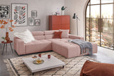 KAWOLA Sofa RENO Ecksofa Feincord rosa, Rechts, Relaxfunktion