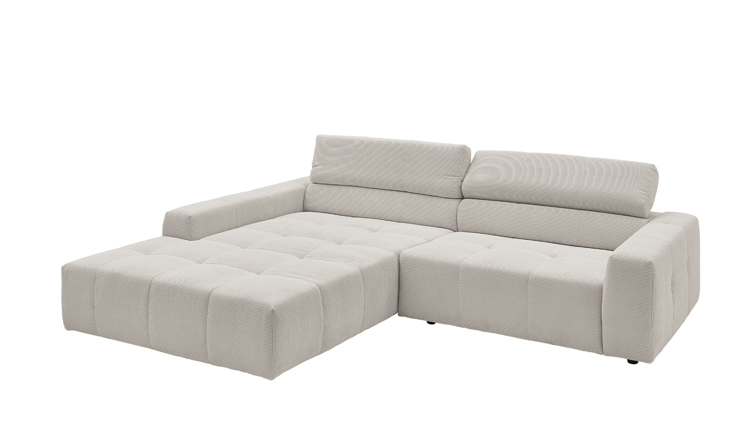 KAWOLA Sofa RENO Ecksofa Feincord silber