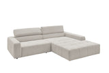 KAWOLA Sofa RENO Ecksofa Feincord silber