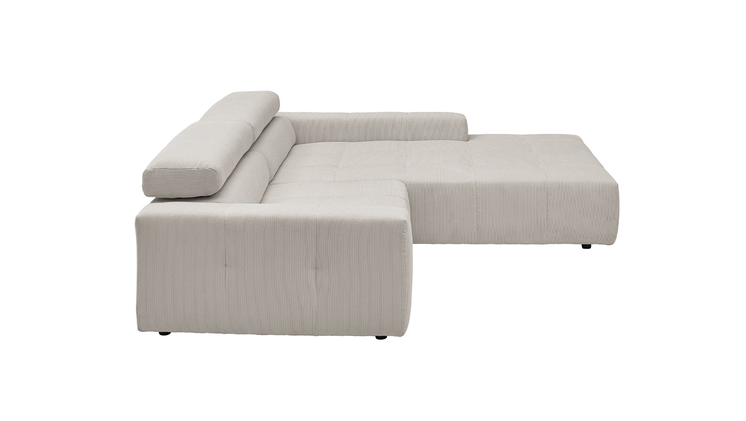 KAWOLA Sofa RENO Ecksofa Feincord silber