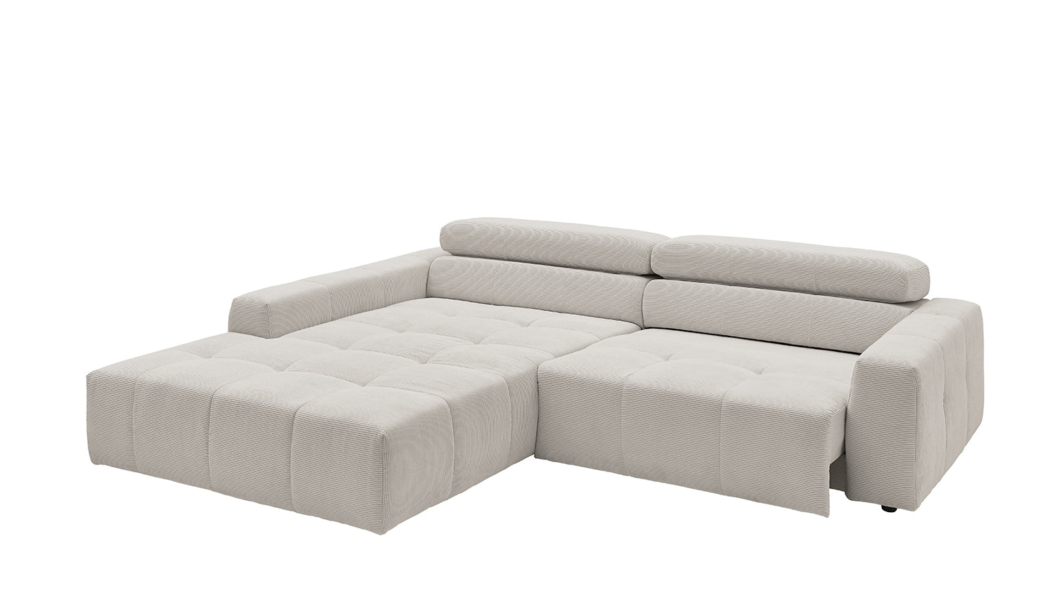 KAWOLA Sofa RENO Ecksofa Feincord silber
