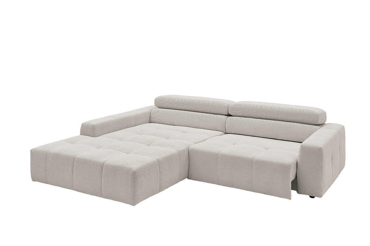 KAWOLA Sofa RENO Ecksofa Feincord silber