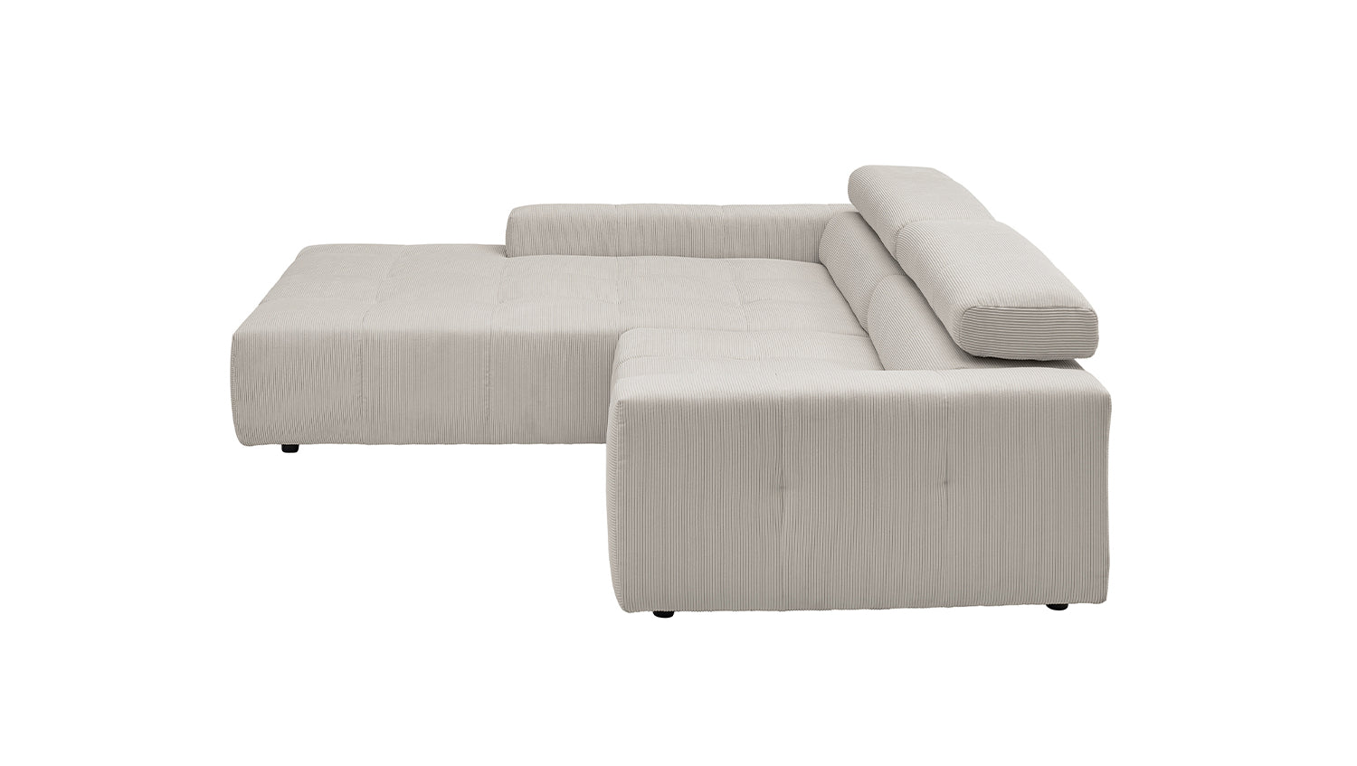 KAWOLA Sofa RENO Ecksofa Feincord silber