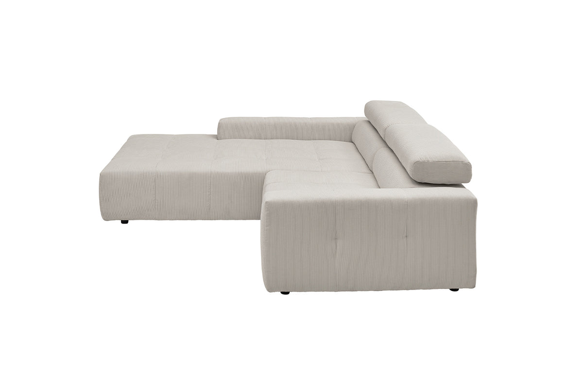 KAWOLA Sofa RENO Ecksofa Feincord silber