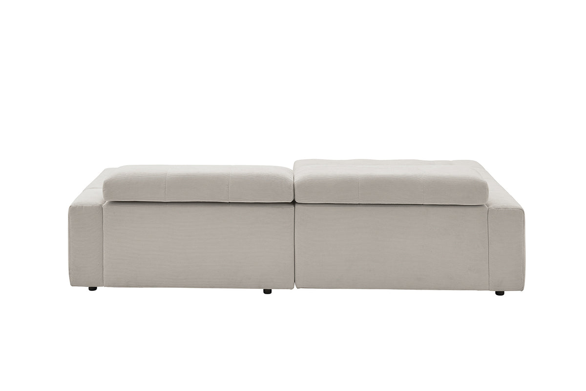 KAWOLA Sofa RENO Ecksofa Feincord silber