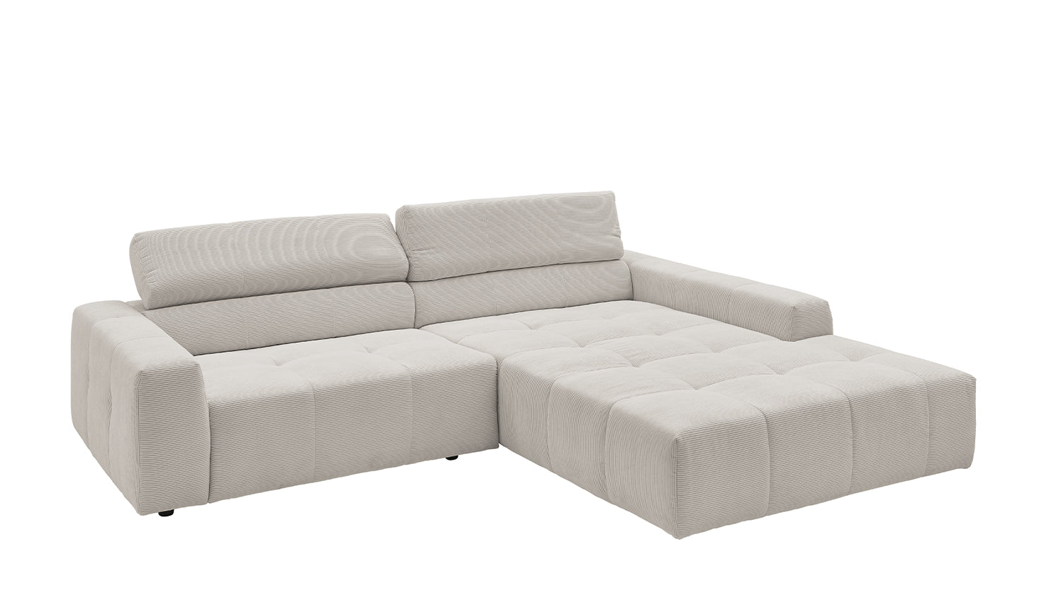 KAWOLA Sofa RENO Ecksofa Feincord silber