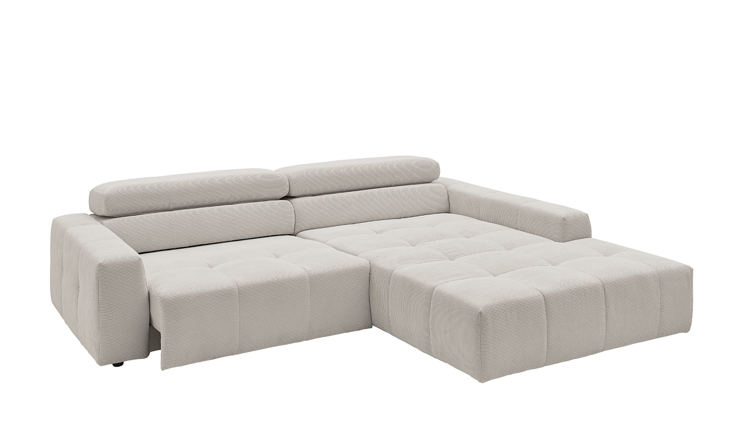 KAWOLA Sofa RENO Ecksofa Feincord silber