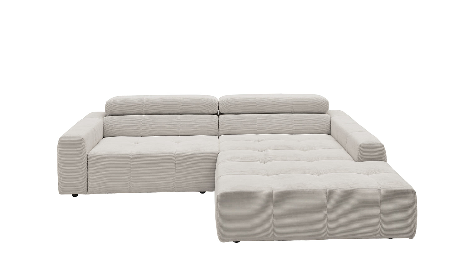 KAWOLA Sofa RENO Ecksofa Feincord silber