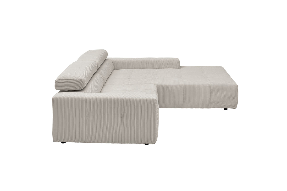 KAWOLA Sofa RENO Ecksofa Feincord silber
