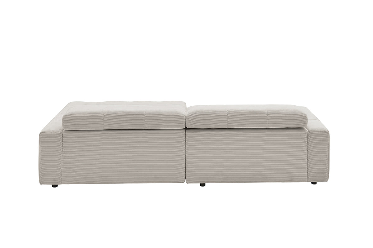 KAWOLA Sofa RENO Ecksofa Feincord silber