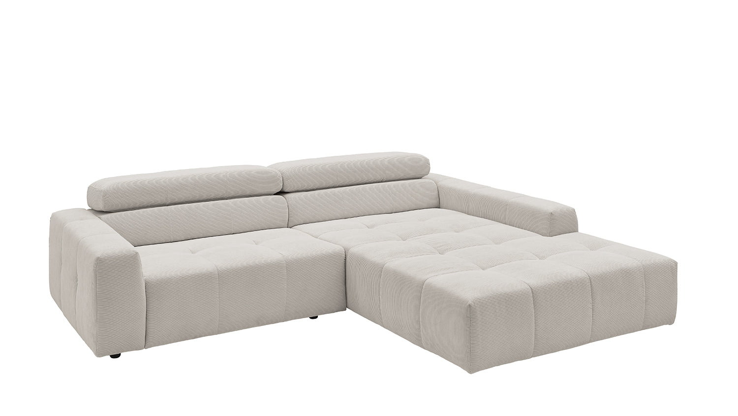 KAWOLA Sofa RENO Ecksofa Feincord silber