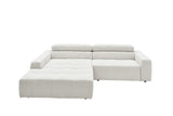 KAWOLA Sofa RENO Ecksofa Feincord weiß