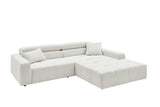 KAWOLA Sofa RENO Ecksofa Feincord weiß