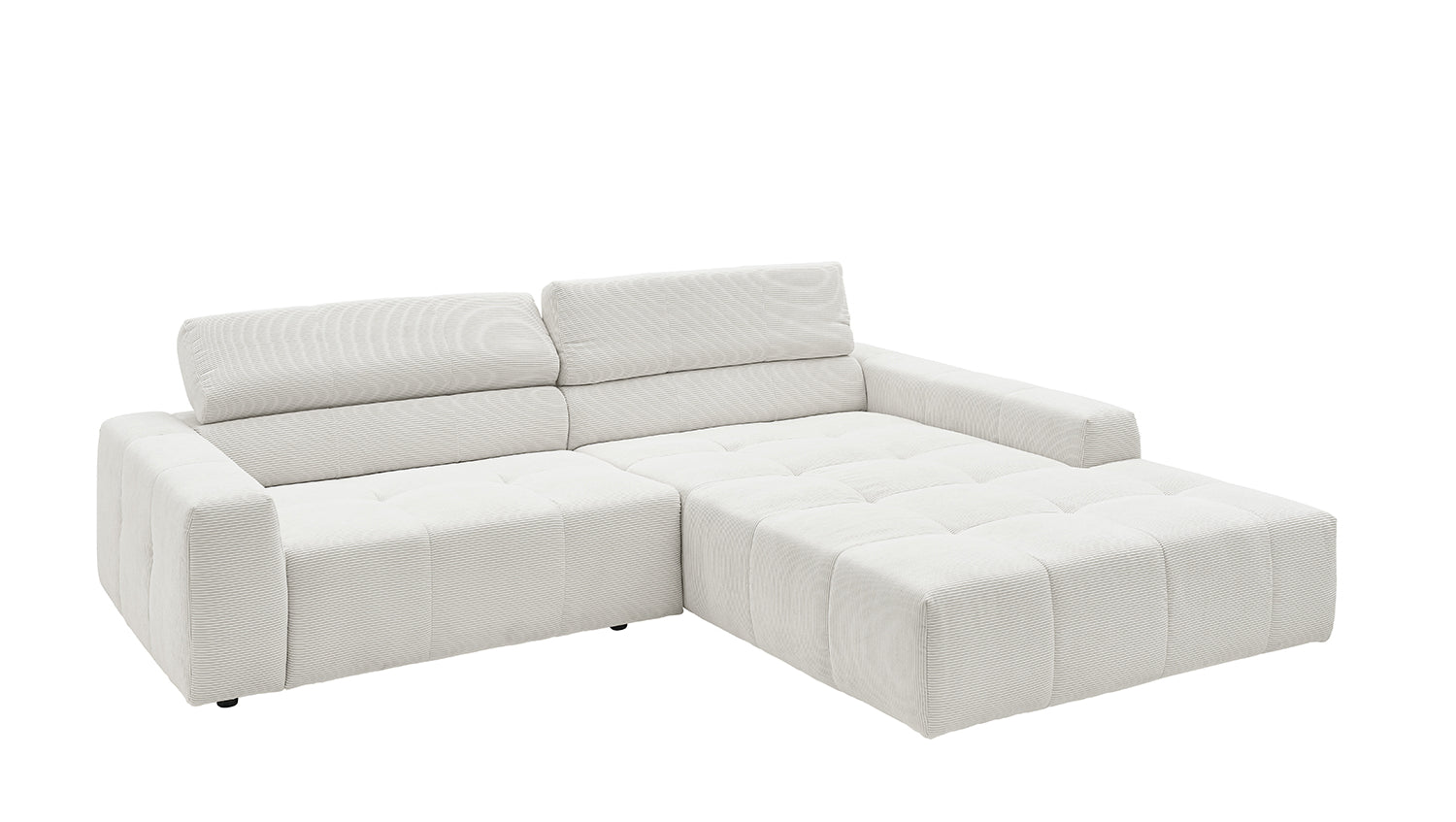 KAWOLA Sofa RENO Ecksofa Feincord weiß
