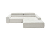 KAWOLA Sofa RENO Ecksofa Feincord weiß