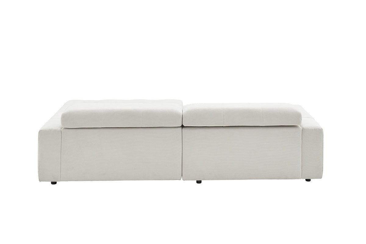 KAWOLA Sofa RENO Ecksofa Feincord weiß