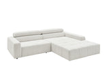 KAWOLA Sofa RENO Ecksofa Feincord weiß