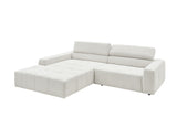 KAWOLA Sofa RENO Ecksofa Feincord weiß