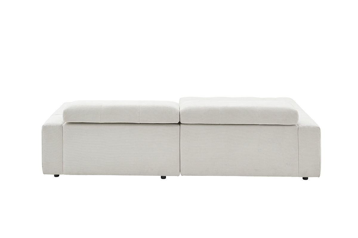 KAWOLA Sofa RENO Ecksofa Feincord weiß