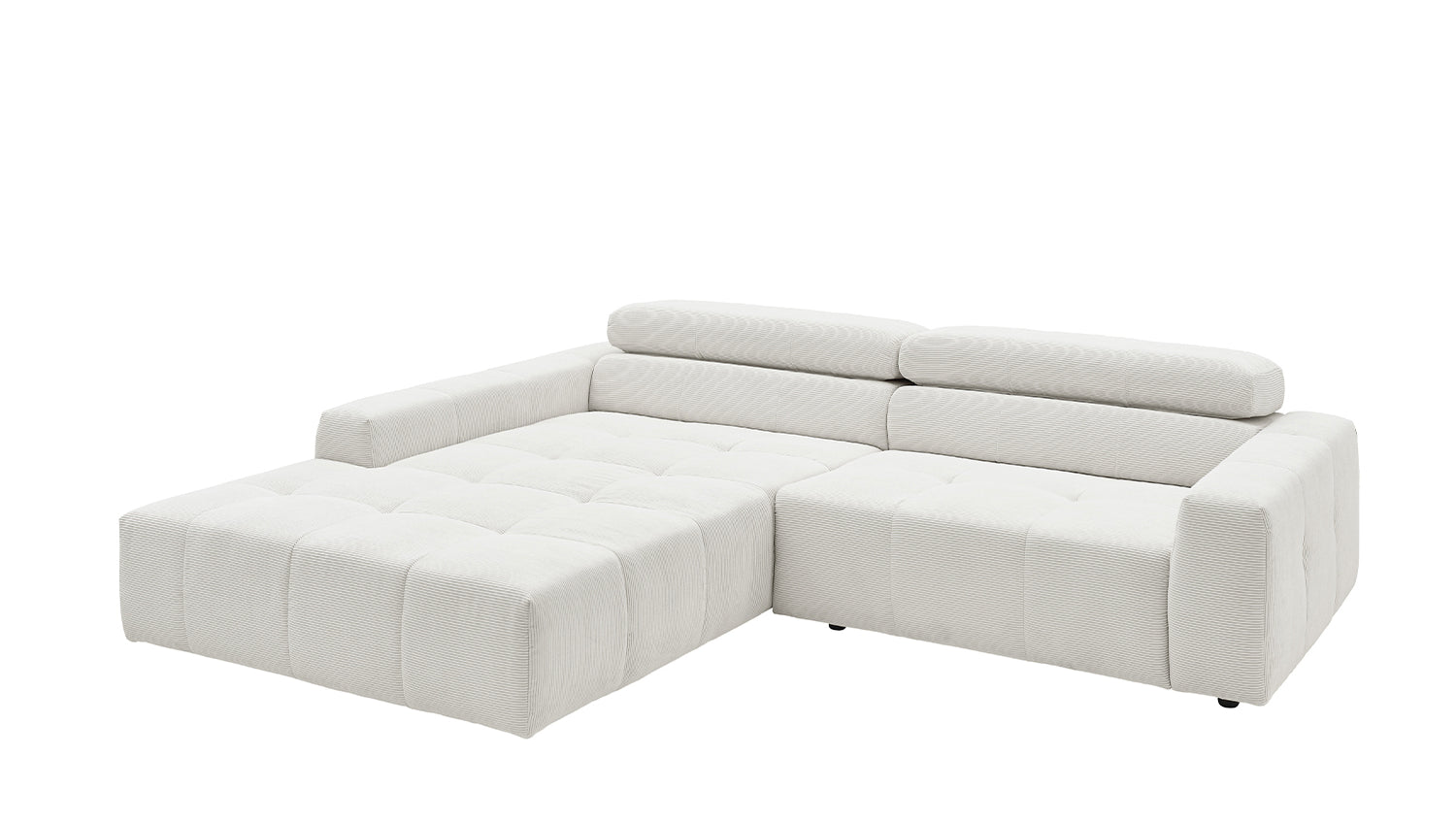 KAWOLA Sofa RENO Ecksofa Feincord weiß