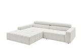 KAWOLA Sofa RENO Ecksofa Feincord weiß