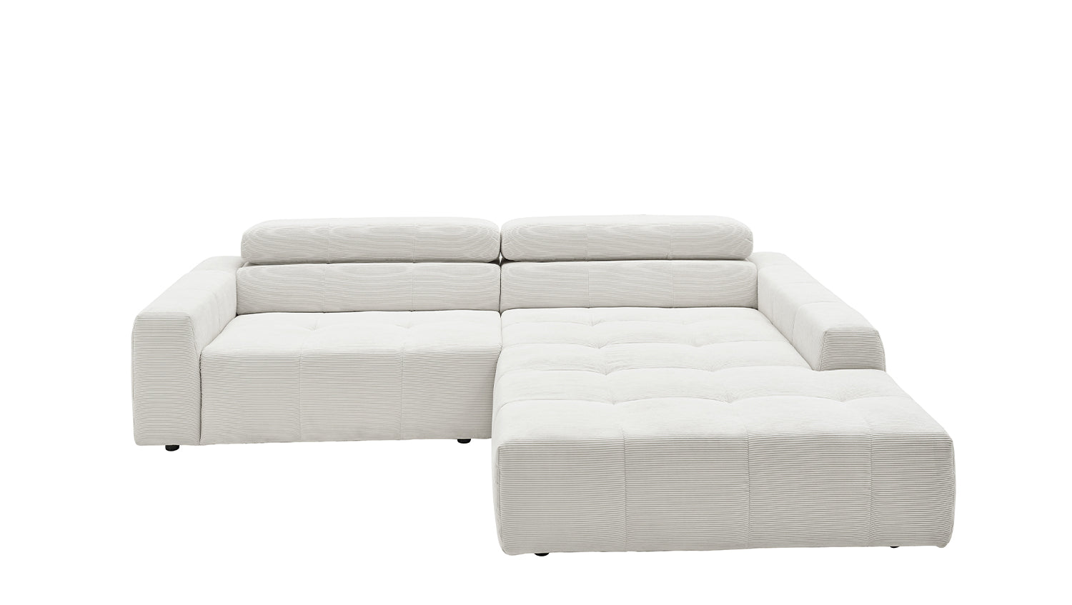 KAWOLA Sofa RENO Ecksofa Feincord weiß