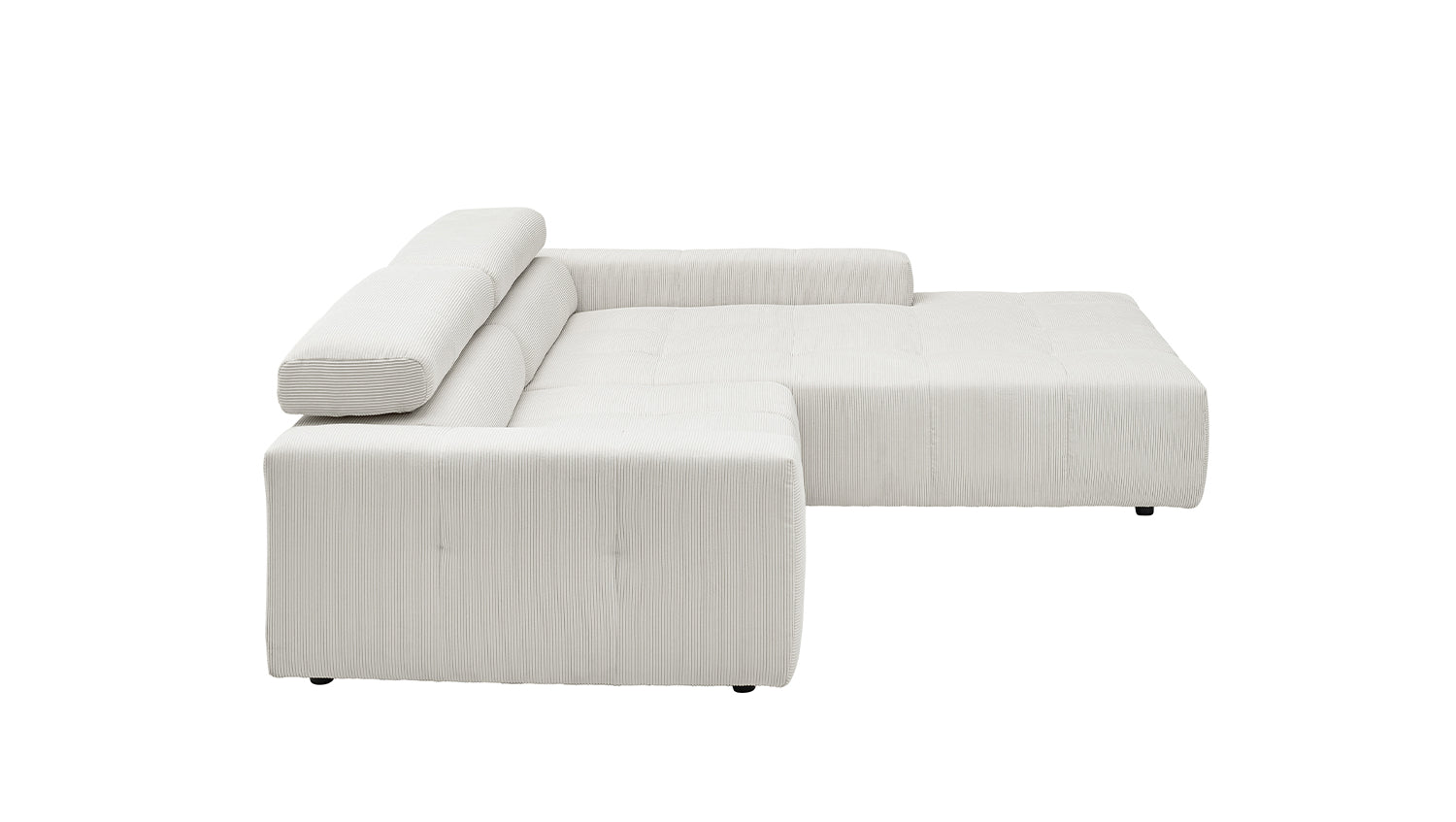 KAWOLA Sofa RENO Ecksofa Feincord weiß
