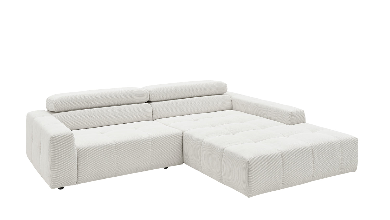 KAWOLA Sofa RENO Ecksofa Feincord weiß