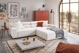 KAWOLA Sofa RENO Ecksofa Feincord weiß, Rechts, Ohne Komfortfunktion